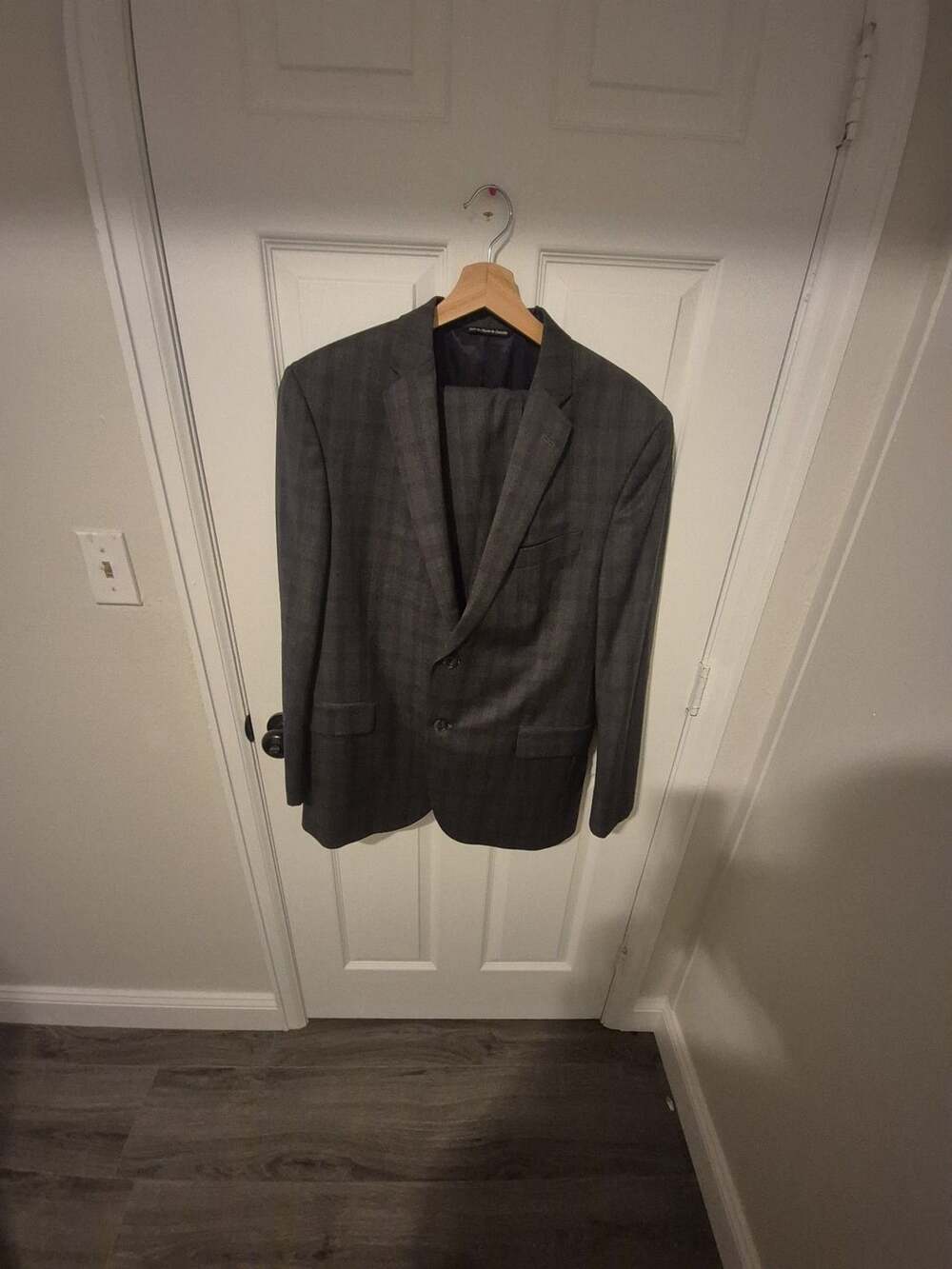 Jack Victor Select Gray Plaid Wool 2-Piece Suit